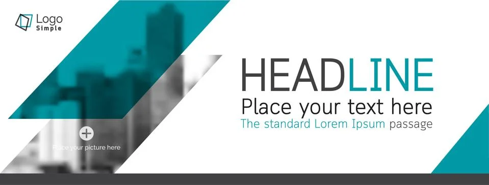 Vector web banner template, business theme Stock Illustration