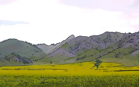 Vector web banners on the theme of wildlife. Mountain landscape Stock Illustration