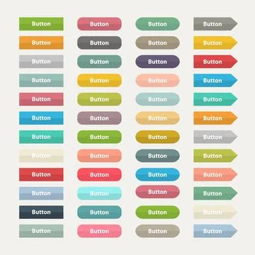 Vector Web color buttons in flat stile isolated on a with backg Vector Web... Stock Photos