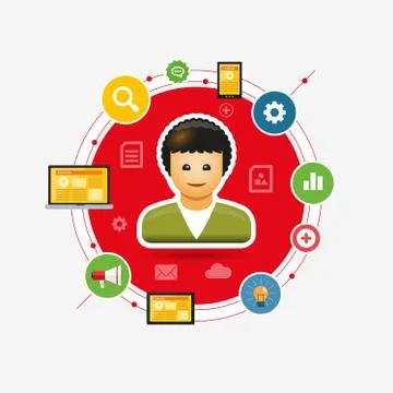 Vector web design, seo, coding related concept illustration Stock Illustration