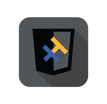 Vector web development shield sign - H letter for programming language haskell Stock Illustration