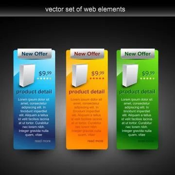 Vector web elements in different colors Stock Illustration