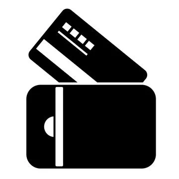 Vector web icon of the card and money wallet. Stock Illustration
