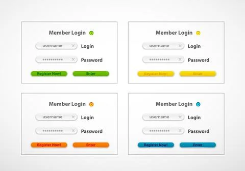 Vector web login form Illustrazione stock