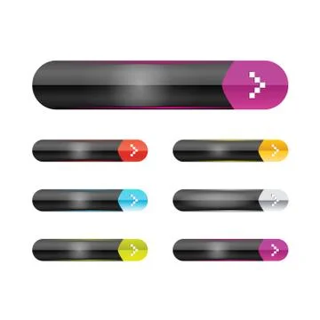 Vector Web menu buttons set for business site. Illustrazione stock