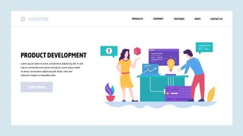 Vector web site design template. New product development, creatice idea. Team Stock Illustration