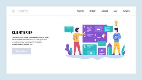 Vector web site design template. Client brief and marketing strategy. Customer Stock Illustration