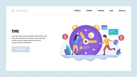 Vector web site design template. Time management and control. Business project Stock Illustration