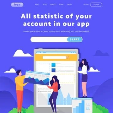 Vector web site design template. Dashboard widgets, report metrics and analytics Stock Illustration