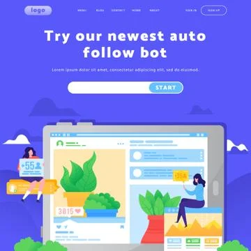 Vector web site design template. Digital marketing and social media promotion Stock Illustration