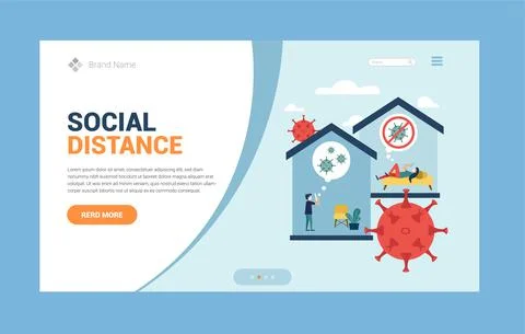 Vector web site design template. Work during self-isolation Stock Illustration