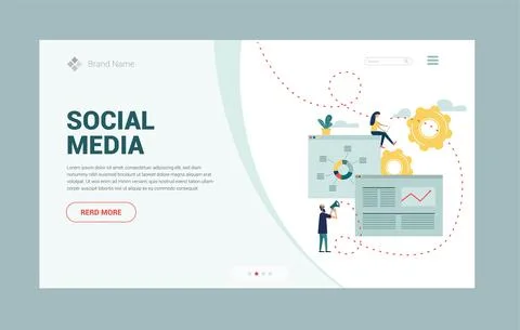 Vector web site design template. Communication between web developers. Stock Illustration