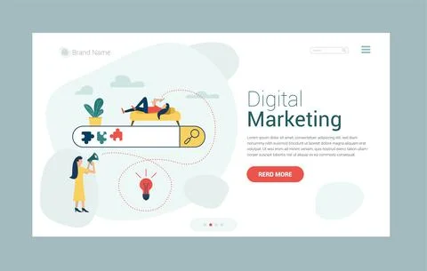 Vector web site design template. Conceptual illustration of internet search. Stock Illustration