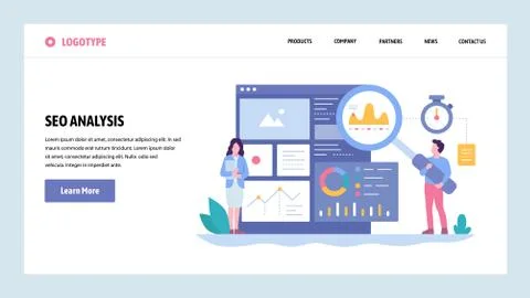 Vector web site gradient design template. SEO analytics and optimization. Online 스톡 일러스트