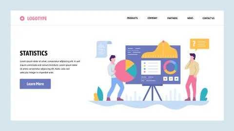 Vector web site gradient design template. Data analysis and statistics イラスト素材
