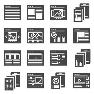 Vector web site page templates interface collection icon Illustrazione stock