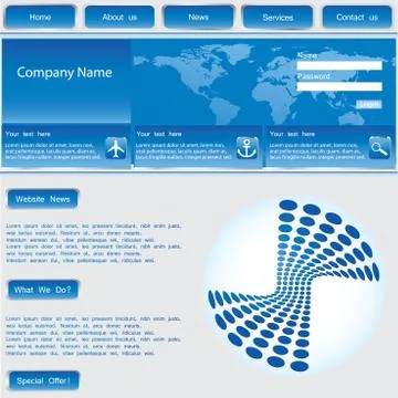 Vector web template - blue vector Stock Illustration