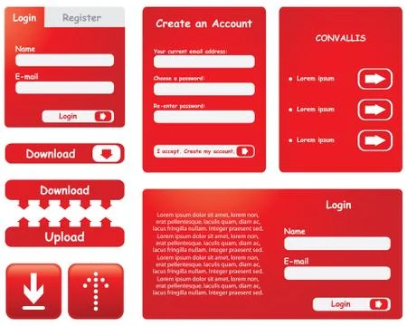 Vector website forms Illustrazione stock