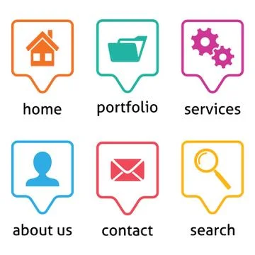 Vector website menu icons Illustrazione stock