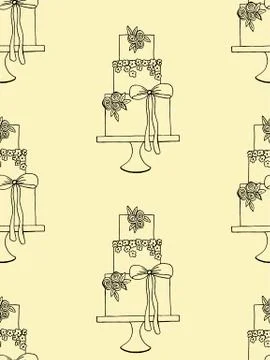 Vector wedding cake pattern for Wedding invitations or announcements 스톡 일러스트