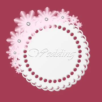 Vector Wedding card with paper background. Wedding invitation. Wedding elemen Stock Illustration