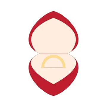 Vector wedding golden ring in a red box Stock Illustration
