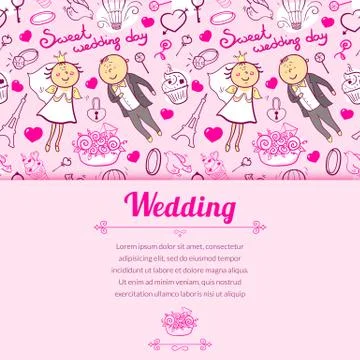 Vector wedding illustration Stock Illustration
