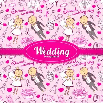 Vector wedding illustration Stock Illustration