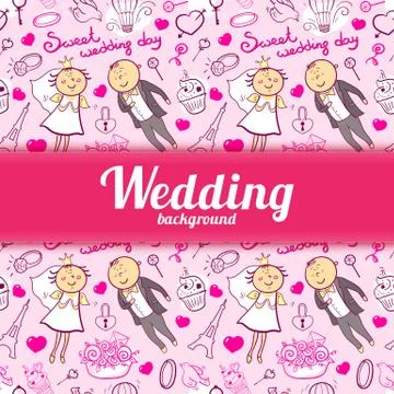 Vector wedding illustration Stock Illustration