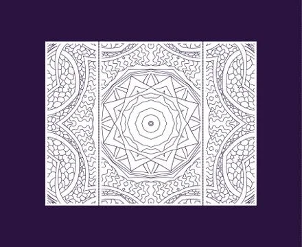 Vector wedding invitation with laser cut pattern mandala Illustrazione stock