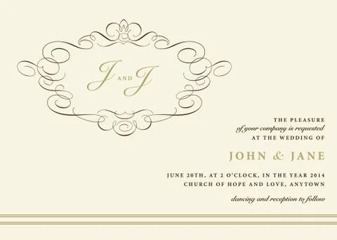 Vector wedding invitation with ornaments Иллюстрация
