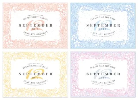 Vector Wedding Invite and Save the Date Stock Illustration