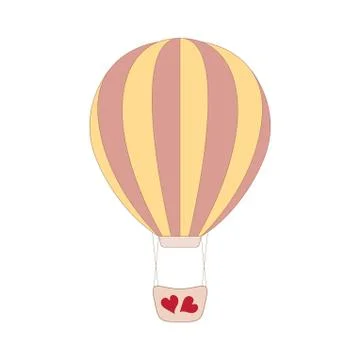 Vector wedding pink balloon on white Stock Illustration
