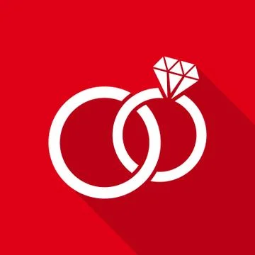 Vector wedding rings simple flat icon Illustration