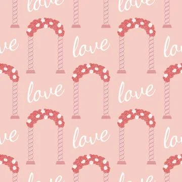 Vector wedding seamless pattern Stock Illustration