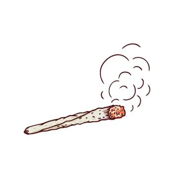 Vector weed joint, cannabis spliff nicotine butt Stock Illustration