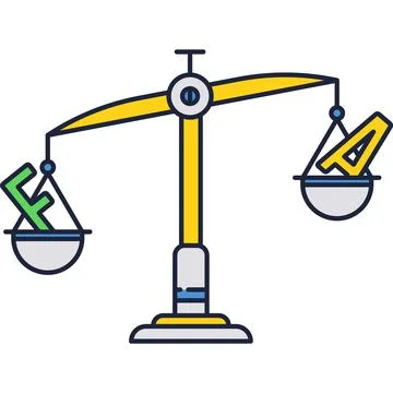 Vector weight scale balance icon isolated on white Stock Illustration