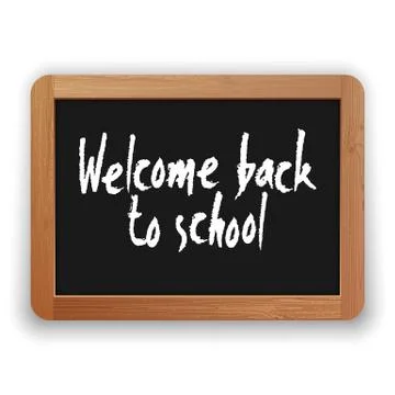 Vector Welcome Back to School on a Blackboard イラスト素材