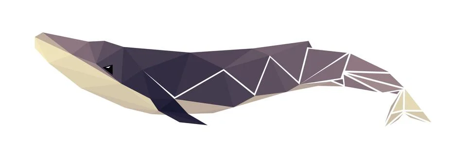 Vector whale in low poly style Stock Illustration