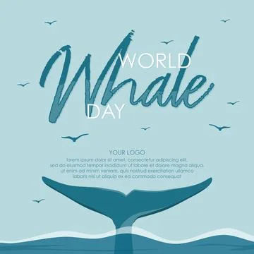 Vector Whale Tail for World Whale Day Stock Illustration