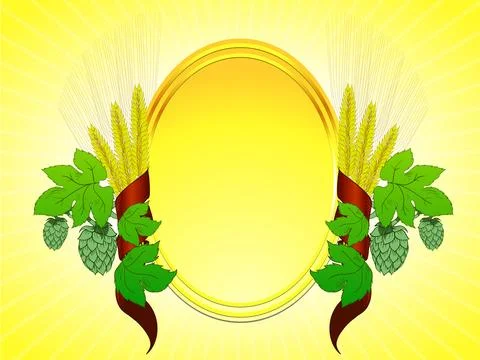 Vector wheat and hops vector illustration Stock Illustration