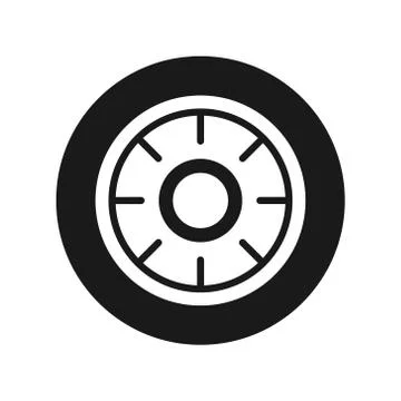 Vector wheel icon. Simple design isolated on a white background for websites Stock Illustration