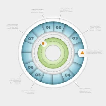 Vector wheel pie chart infographic design template. Stock-Illustration