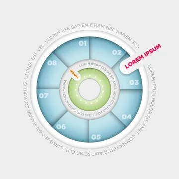 Vector wheel pie chart infographic design template. Stock Illustration