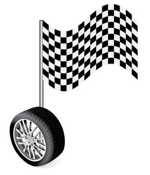 Vector wheel with race flag Stock Illustration