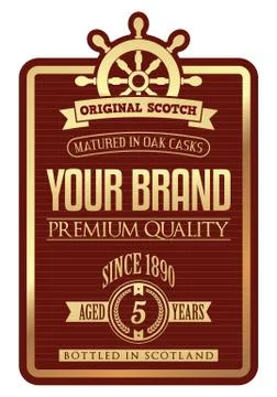 Vector Whisky Label Ilustração Stock