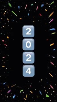 Vector white 2023 to 2024 countdown party social media story Christmas temp.. Stock Illustration