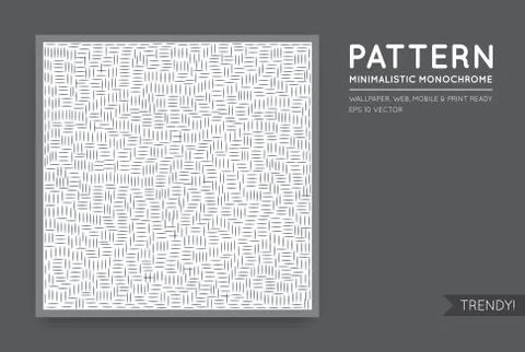 Vector White Abstract Background with Seamless Random Black Monochrome Figure Stock Illustration