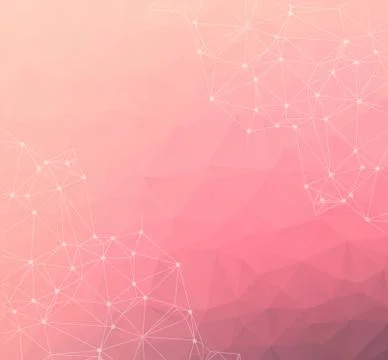 Vector white abstract particles on pink background Stock Illustration