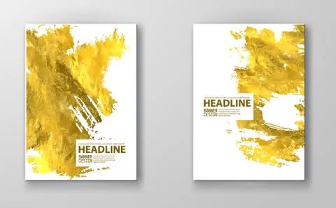 Vector White and Gold Design Templates set Stock Illustration